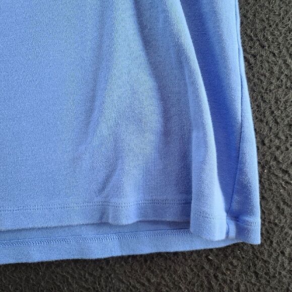 St. John's Bay Womens Top Blue Size Medium 100% Cotton Short Sleeve Pullover - Picture 10 of 12